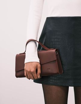 PASQ PASQ asymmetrical top handle and crossbody bag in burgundy-Red