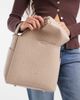 PASQ PASQ bucket bag with crossbody strap in beige croc-Gray - 4
