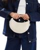 PASQ PASQ circle grab bag with crossbody strap in off-white - 3