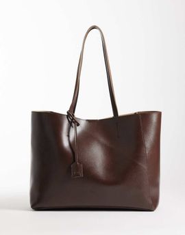 PASQ PASQ classic tote bag in dark chocolate-Brown