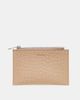 PASQ PASQ croc zip top cardholder in beige-Neutral - 1