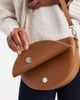 PASQ PASQ curved shoulder and crossbody bag in tan-Brown - 2