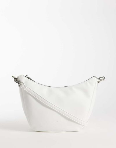 PASQ PASQ curved slouch cross body bag in white