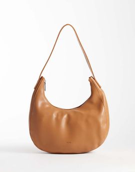 PASQ PASQ curved slouch shoulder bag in tan-Brown