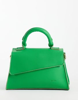 PASQ PASQ diagonal flap clutch purse with crossbody strap in green