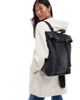PASQ PASQ double clip roll top backpack in black - 1