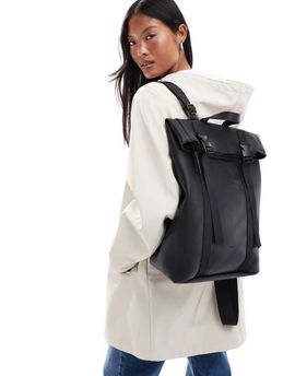 PASQ PASQ double clip roll top backpack in black