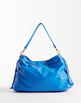 PASQ PASQ drawstring clutch purse with shoulder strap in blue