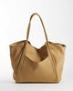 PASQ PASQ faux suede croc oversized tote bag in sand-Neutral - 1