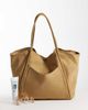 PASQ PASQ faux suede croc oversized tote bag in sand-Neutral - 2