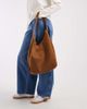 PASQ PASQ faux suede scoop top tote in tan-Brown - 1