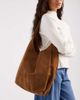 PASQ PASQ faux suede scoop top tote in tan-Brown - 2