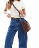PASQ PASQ faux suede slouch shoulder and crossbody bag in cocoa brown - 4