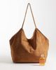 PASQ PASQ faux suede twin strap V-detail tote bag in tan-Brown - 2