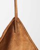 PASQ PASQ faux suede twin strap V-detail tote bag in tan-Brown - 3