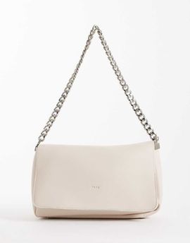 PASQ PASQ flap over crossbody chain purse in beige-Neutral