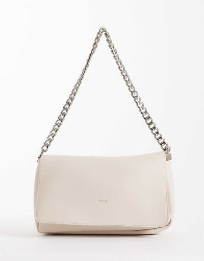 PASQ PASQ flap over crossbody chain purse in beige-Neutral