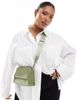 PASQ PASQ flapover classic crossbody bag in matcha green - 1