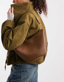 PASQ PASQ grain shoulder bag with crossbody strap in brown