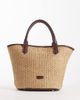 PASQ PASQ medium straw tote with crossbody strap in brown and beige-Neutral - 1