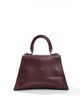PASQ PASQ mini curved bottom grab bag with cross body strap in burgundy-Red - 2