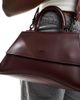 PASQ PASQ mini curved bottom grab bag with cross body strap in burgundy-Red - 4