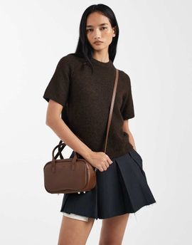 PASQ PASQ mini top handle and crossbody bag in brown