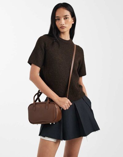 PASQ PASQ mini top handle and crossbody bag in brown