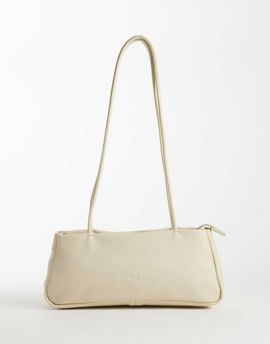PASQ PASQ minimal long strap shoulder bag in cream-White