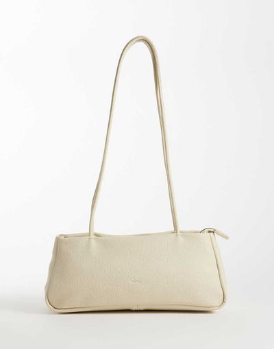 PASQ PASQ minimal long strap shoulder bag in cream-White