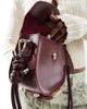 PASQ PASQ saddle shoulder bag with knot strap detail in burgundy-Red - 4