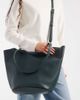 PASQ PASQ scoop detail twin strap tote in dark teal-Blue - 2