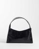 PASQ PASQ shiny faux croc shoulder bag in black - 1