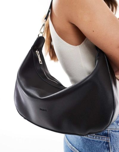 PASQ PASQ slouch shoulder and crossbody bag in black