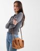 PASQ PASQ small suede bowling bag with crossbody strap in tan-Brown - 2