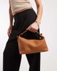 PASQ PASQ soft zip top grab bag with crossbody strap in tan-Brown - 4