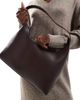PASQ PASQ structured shoulder bag in dark brown - 1