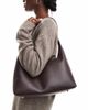 PASQ PASQ structured shoulder bag in dark brown - 2