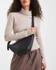 PASQ PASQ textured croissant crossbody bag in black - 3