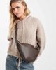 PASQ PASQ textured croissant crossbody bag in brown - 1