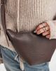 PASQ PASQ textured croissant crossbody bag in brown - 4