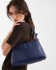 PASQ PASQ v top shoulder bag with crossbody strap in navy croc - 1