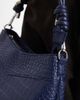 PASQ PASQ v top shoulder bag with crossbody strap in navy croc - 2