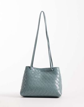 PASQ PASQ woven box crossbody purse in pale teal-Blue