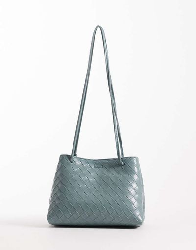 PASQ PASQ woven box crossbody purse in pale teal-Blue