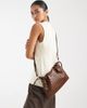PASQ PASQ woven drawstring crossbody bag in dark brown - 1