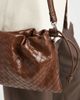 PASQ PASQ woven drawstring crossbody bag in dark brown - 2