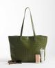 PASQ PASQ woven tote in olive green - 2
