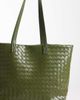 PASQ PASQ woven tote in olive green - 4