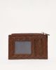 PASQ PASQ woven zip top cardholder in dark brown - 3